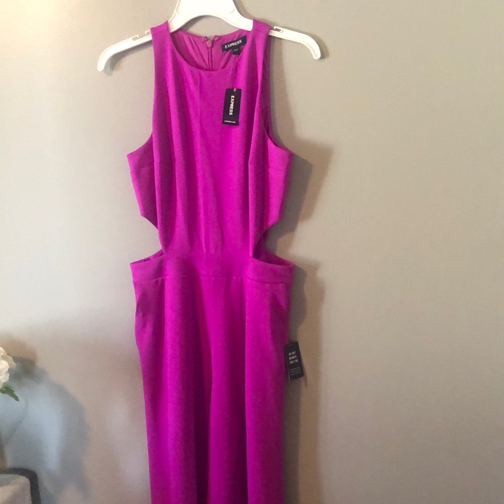 Express pink jumpsuit with side cut outs